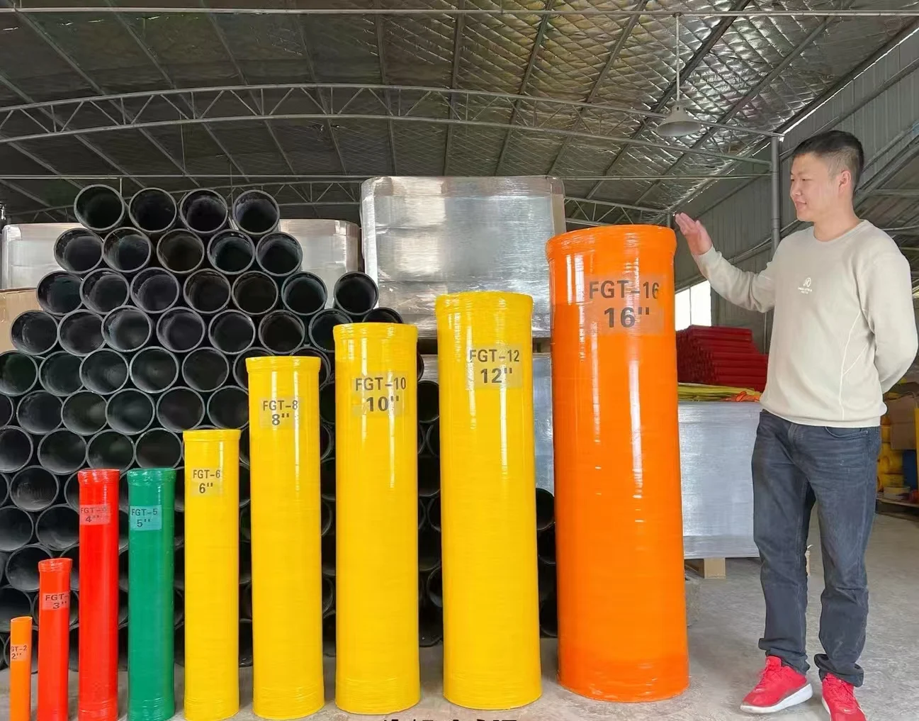 Fiberglass Mortar Pipe Factory Direct Sale Sizes Are Available