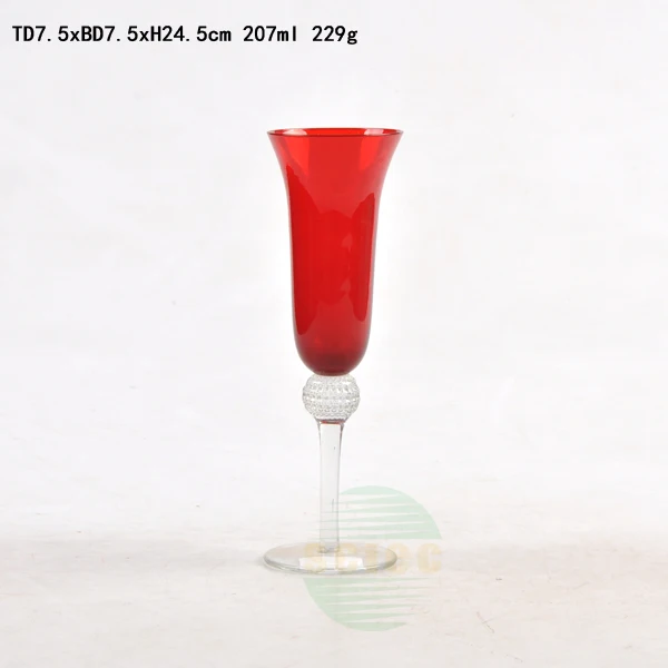 tableware red colour glass goblet burgundy wine glasses with customized logo printing