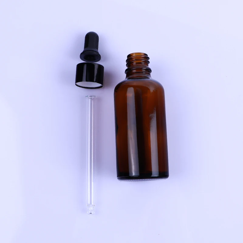 30ml empty amber screw cap glass serum essential oil dropper bottle with high quality