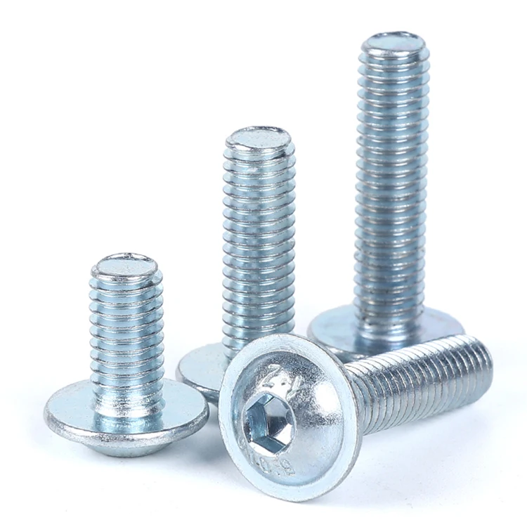 ISO7380-2 Blue zinc Round head with pad screw Hexagon Socket Button Head Screws With Collar