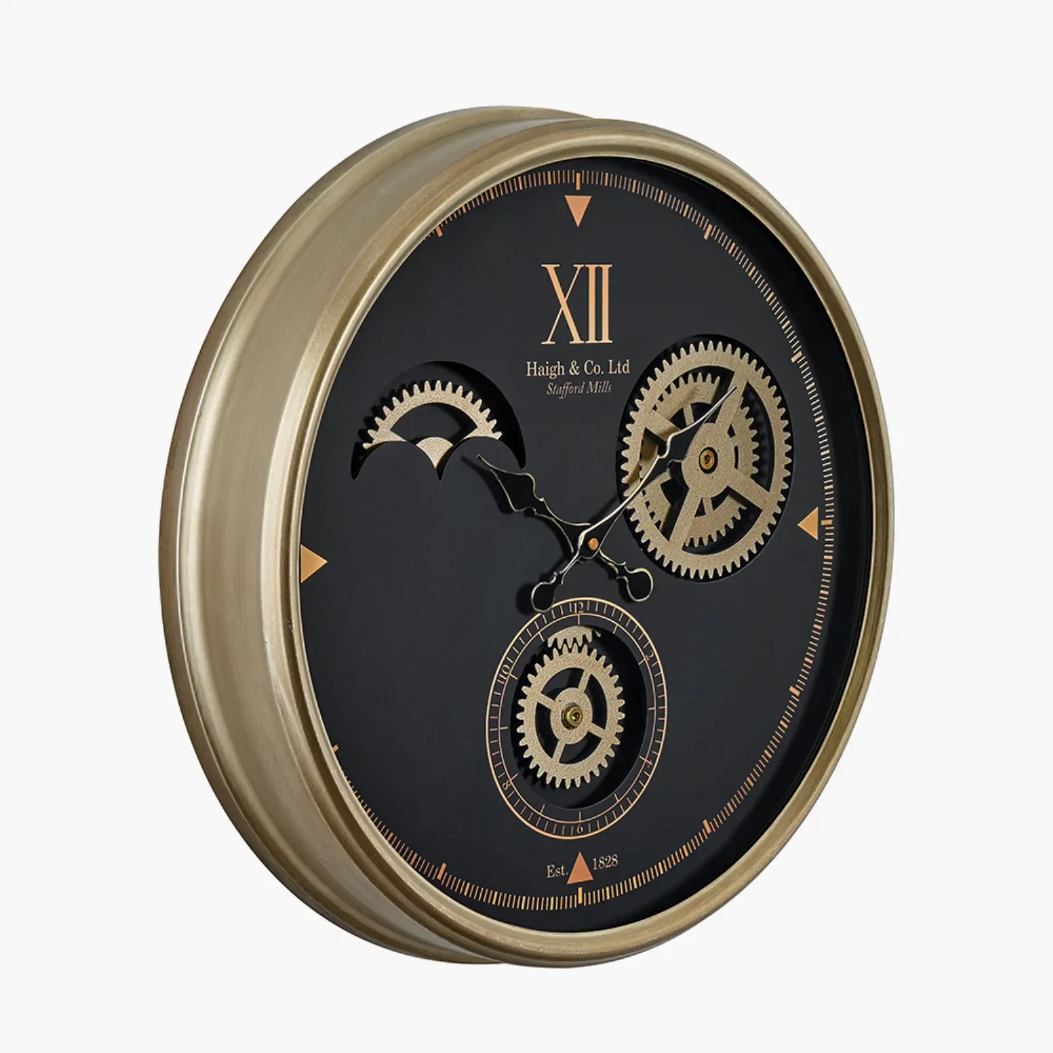 Modern Wall Clock Metal Mechanism Gear Clock With Real Moving Gears For Home Decor