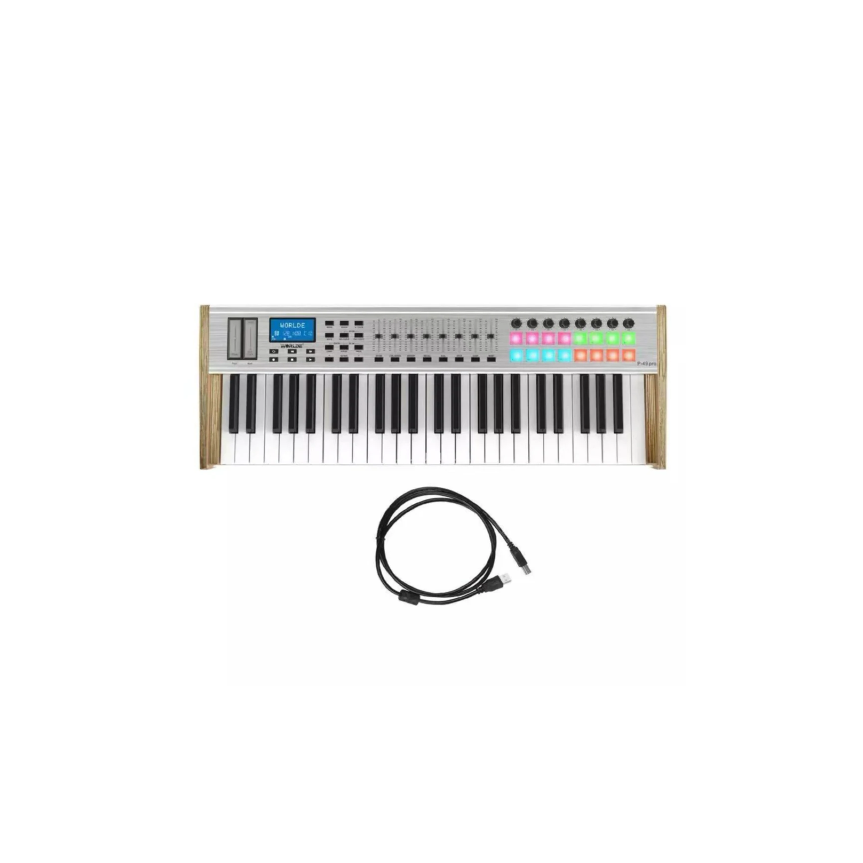 Worlde Pro Usb 49key Midi Keyboard Controller 49 Keys Digital Music Audio Studio Piano 49-keys for Musical Instruments Wholesale