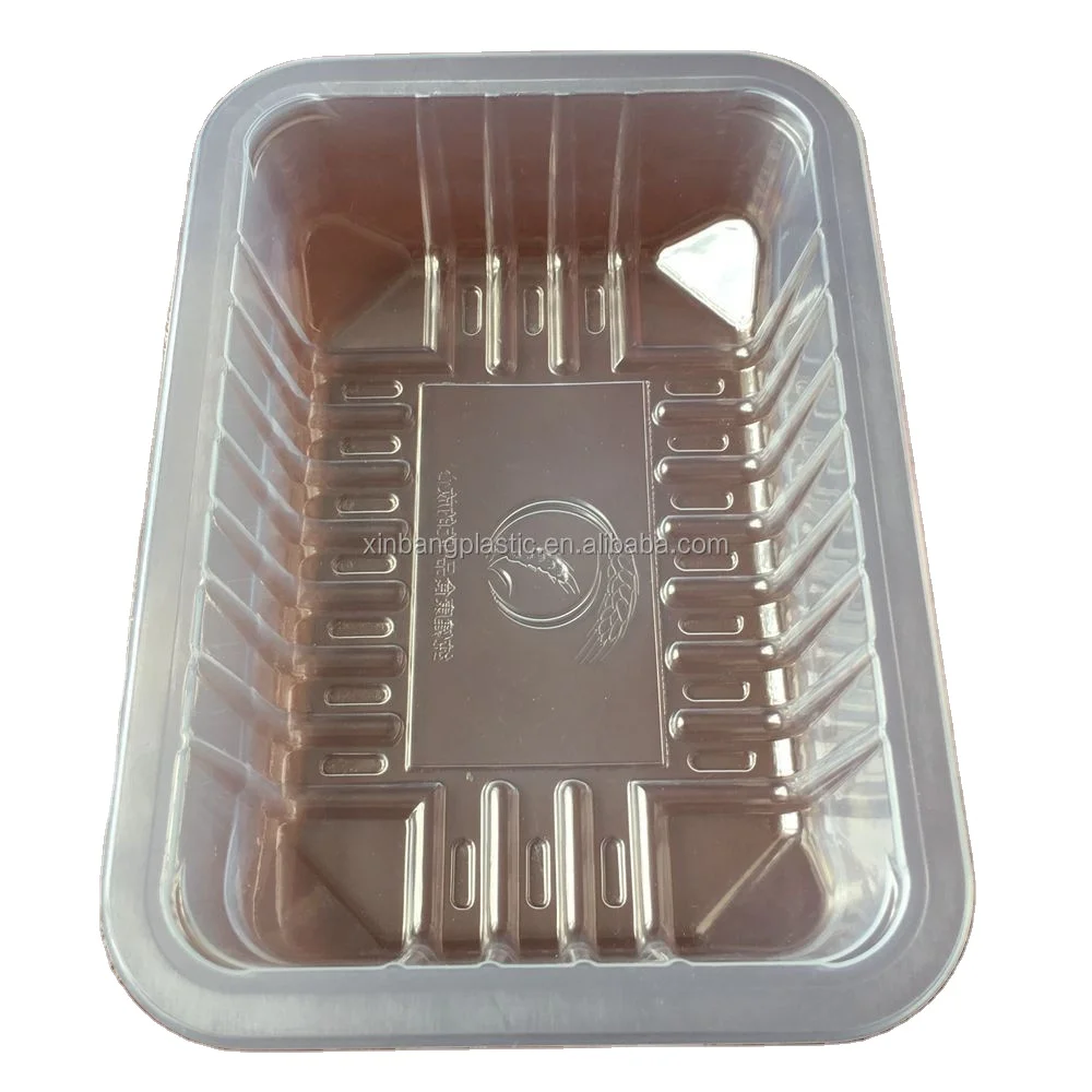 Disposable Black Plastic Food Box with Seal Film Plastic Case for Storage and Preservation