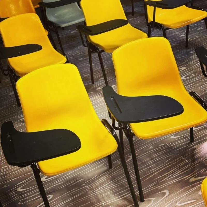 Plastic foldable elementary school  home office kids student study desk and chairs set with table attached for children