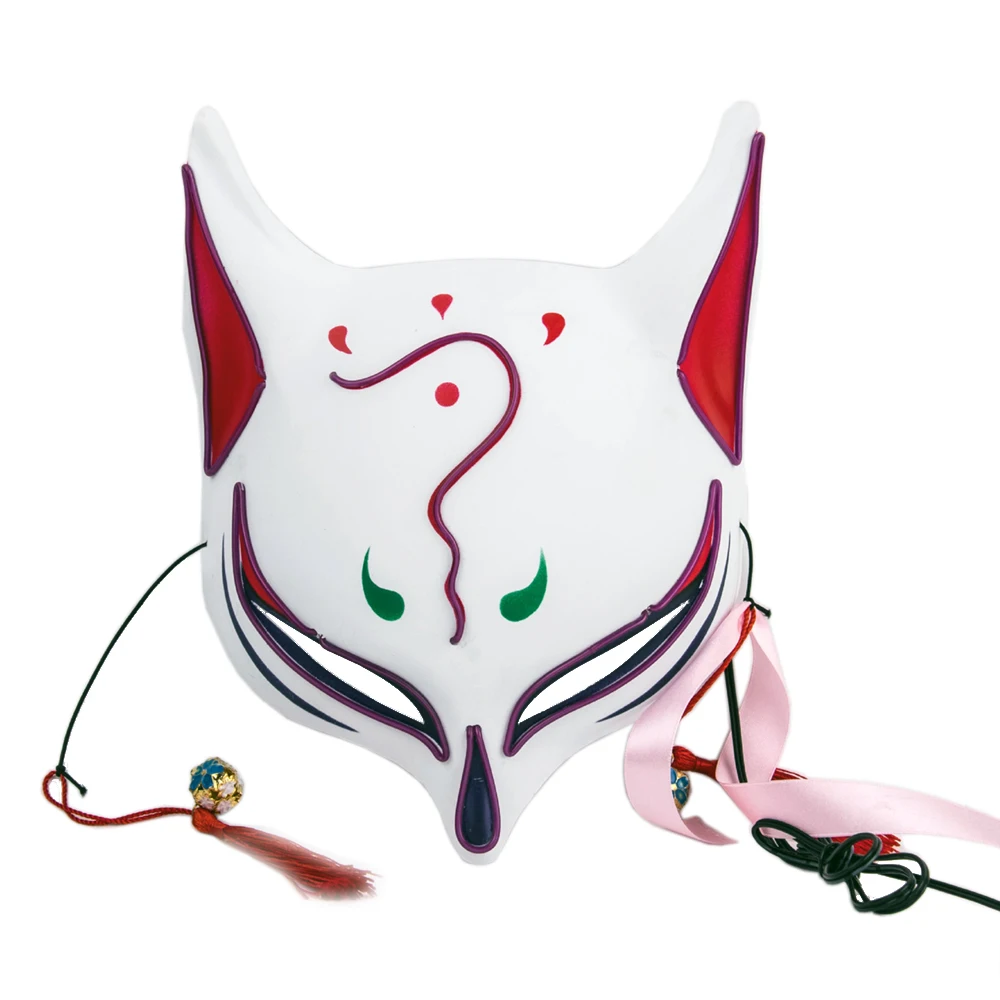 Wholesale EL Wire Light up Party Mask Neon Glowing Flashing Lighting Performance Costume Fox Party Mask