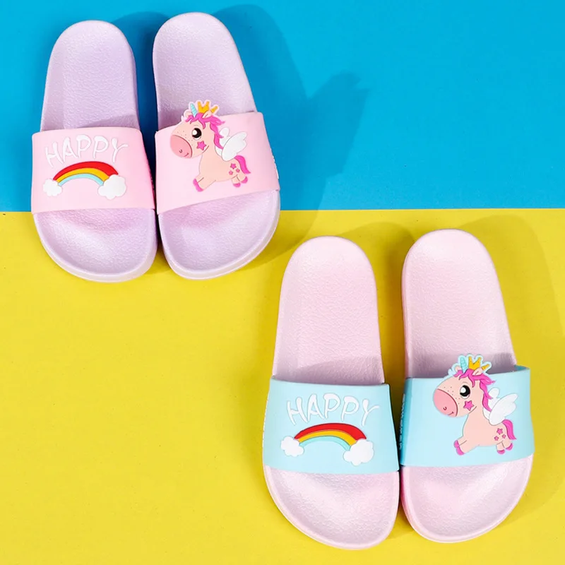 
Manufacturer Supply Summer Outdoor Beach Bathroom Cute Cartoon Pvc Non-slip Kid Slippers 