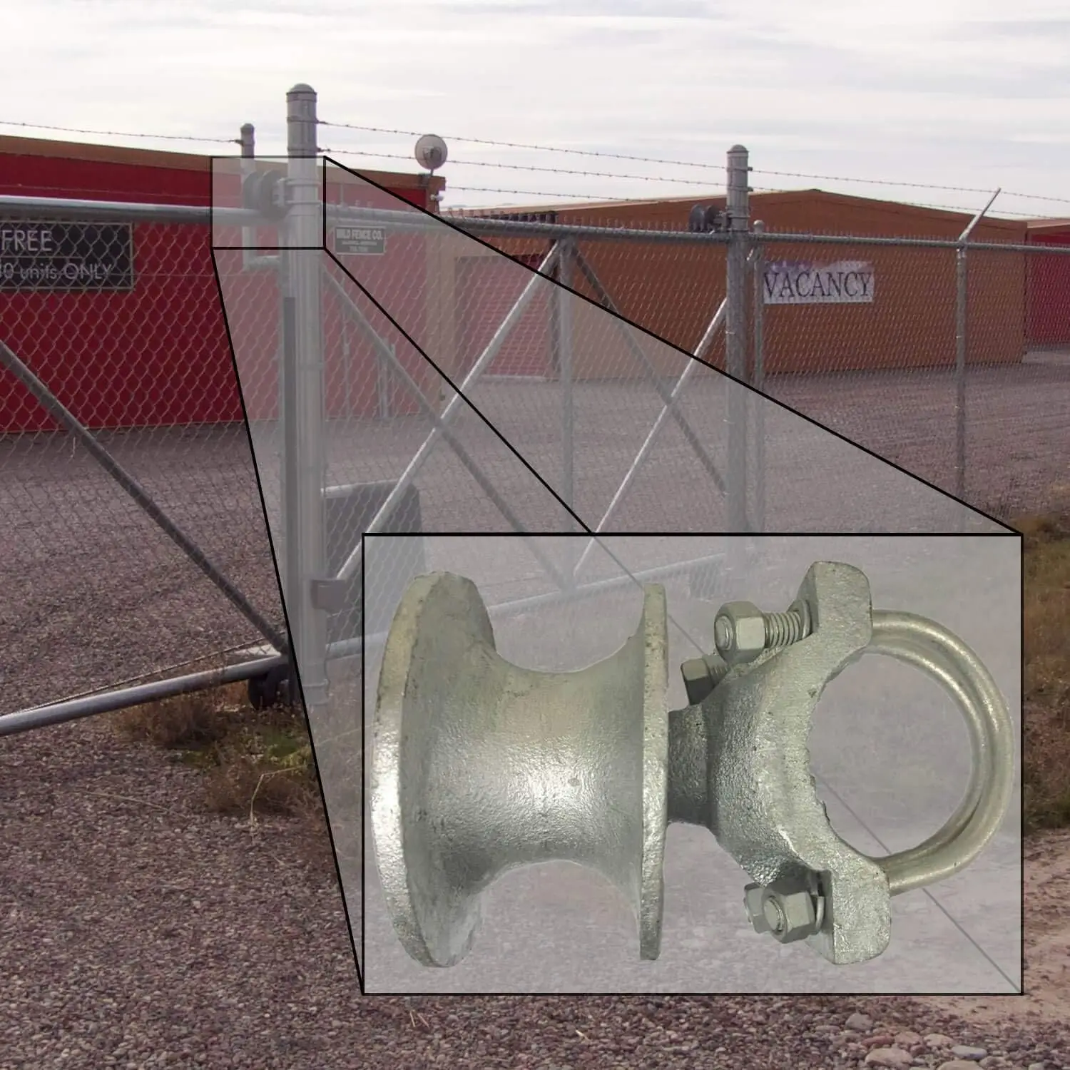 Modern Steel Cantilever Slide Gate Hardware for 2-1/2inches Post 4inches Chain Link Fence for Sliding Door and Doorframe