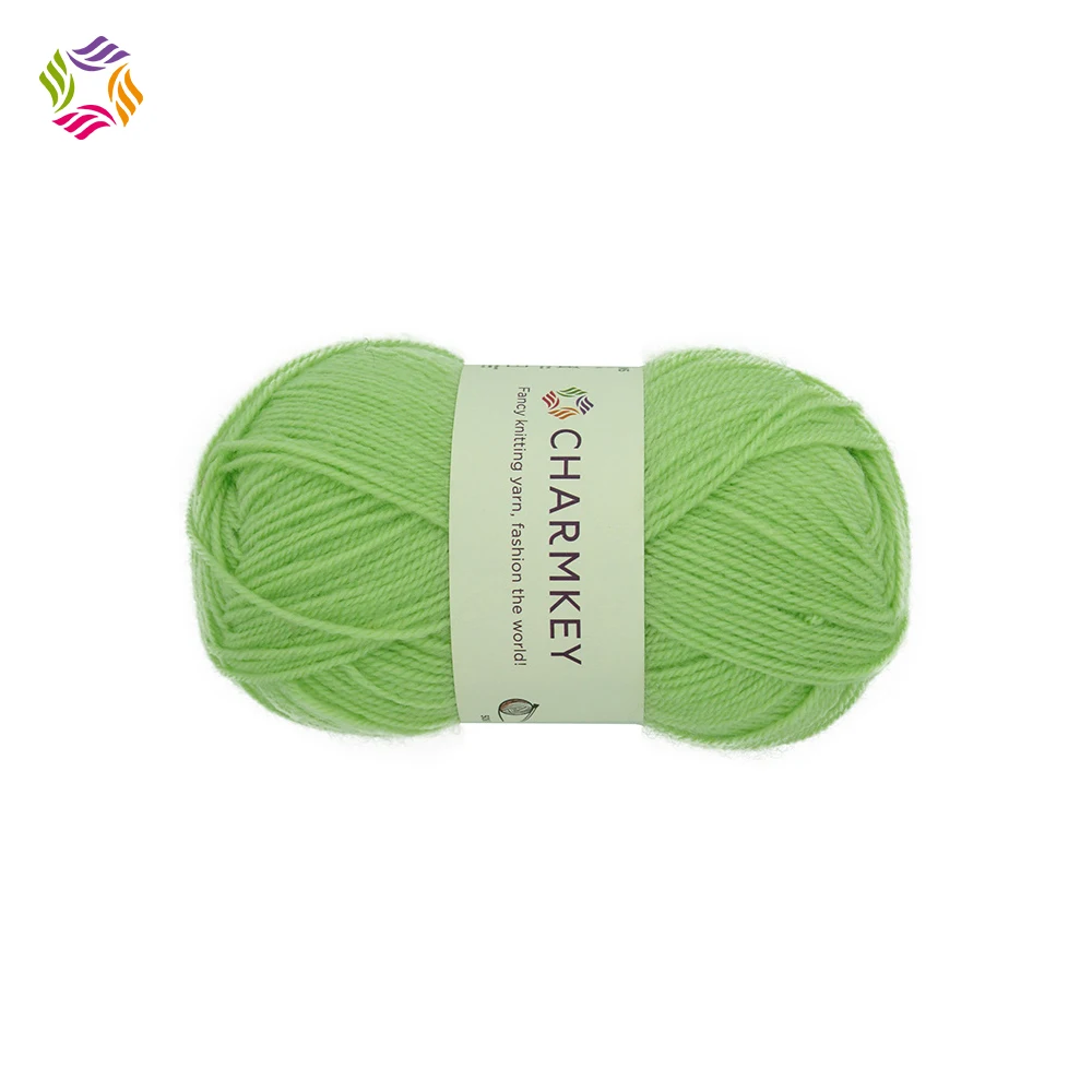 Charmkey wholesale 100% polyester cheap price double knit wool 8ply yarn