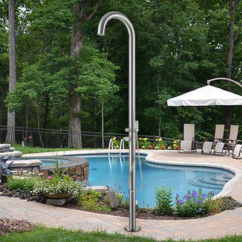 Aluminum alloy outdoor shower swimming pool family garden beach with shower head and foot shower