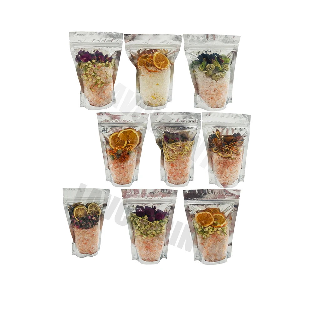 Rose Lavender Straw Flower Private Label Spa Relax Bath Salt Epsom Salt Foot Soak Bath Scrub Body Skincare
