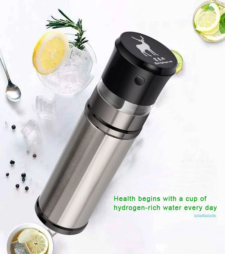 USB Powered Hydrogen Water Generator Bottle Stainless Steel Stand or Desktop Installation for Car RV Outdoor Household Use
