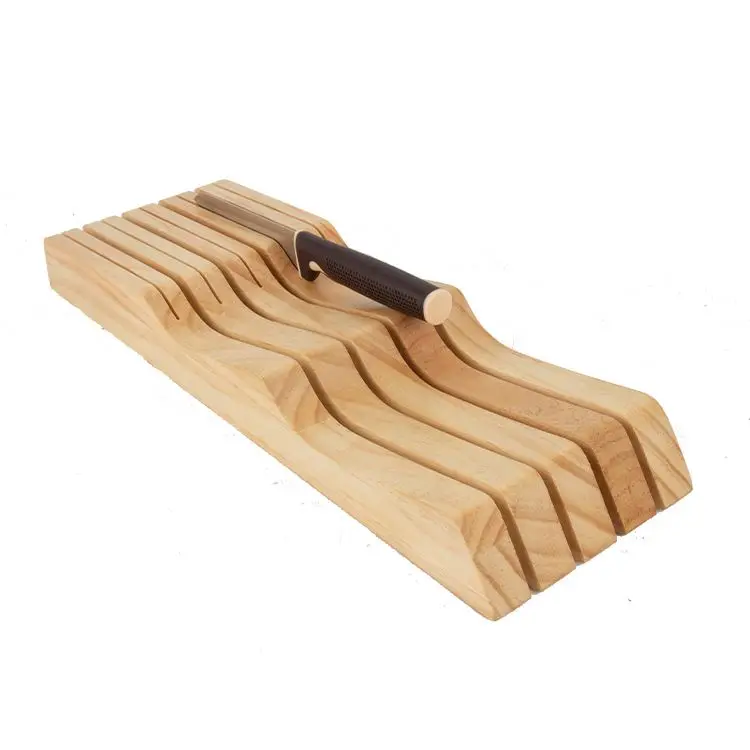 Countertop Butcher Block Knife Holder Nd Organizer With Wide Slots For Easy Kitchen Storage