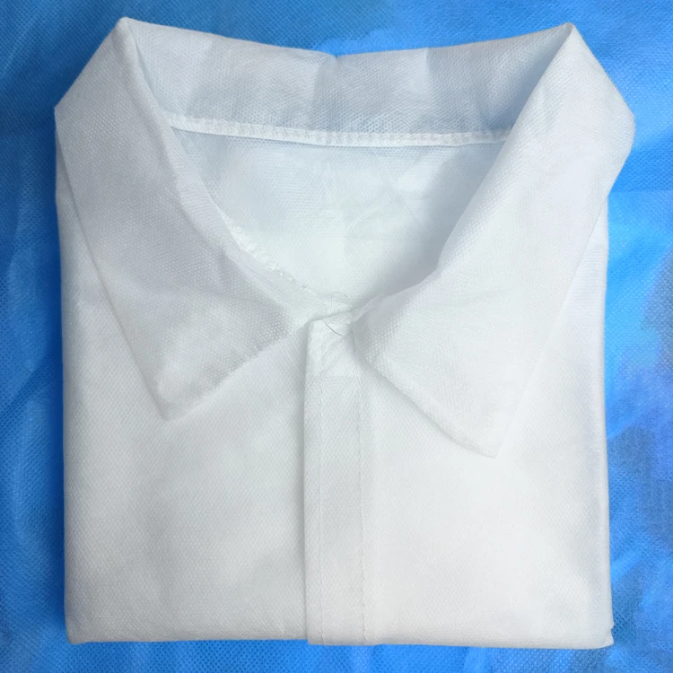ppe Hot sale High Quality Disposable PP plastic Nonwoven Lab Coat