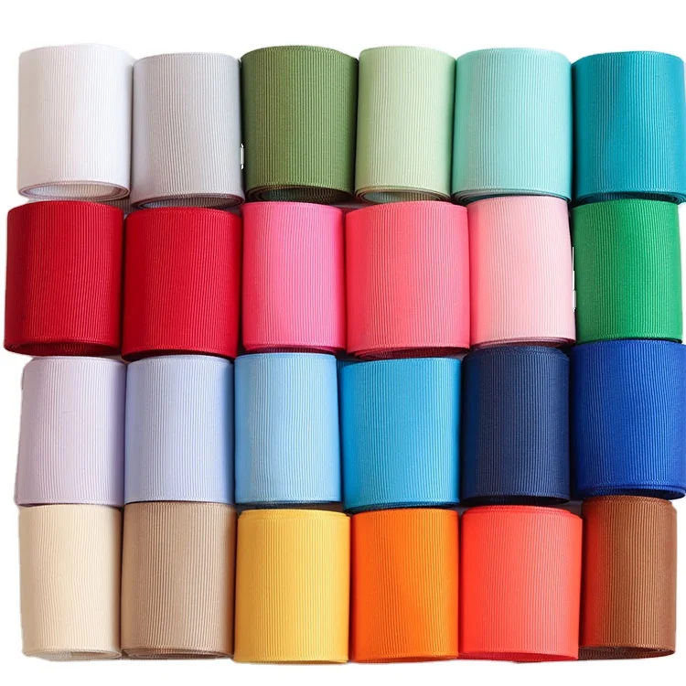 Linji factory custom double face polyester 75mm 3 inch grosgrain ribbon100yards per roll
