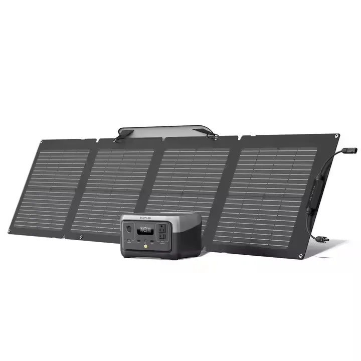 ECOFLOW 256Wh RIVER 2 + 110 Вт солнечная панель LiFePO4 портативная электростанция со складной переносной солнечной панелью