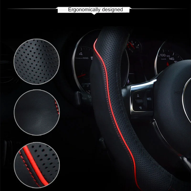 Leather Steering Wheel Cover For D-type Flat
