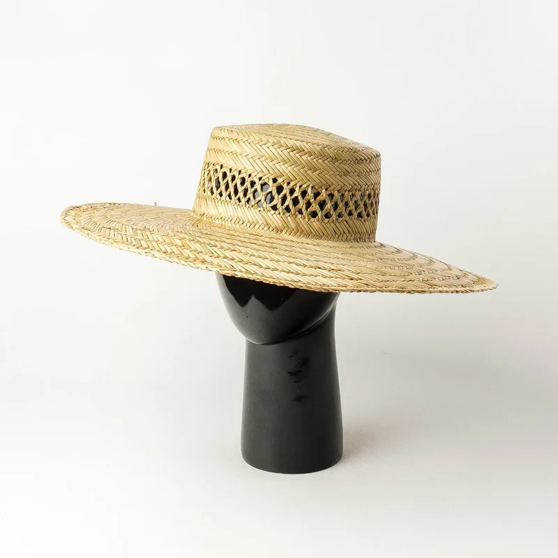 Manual hollow preparation of large eaves edge girls straw sun hat