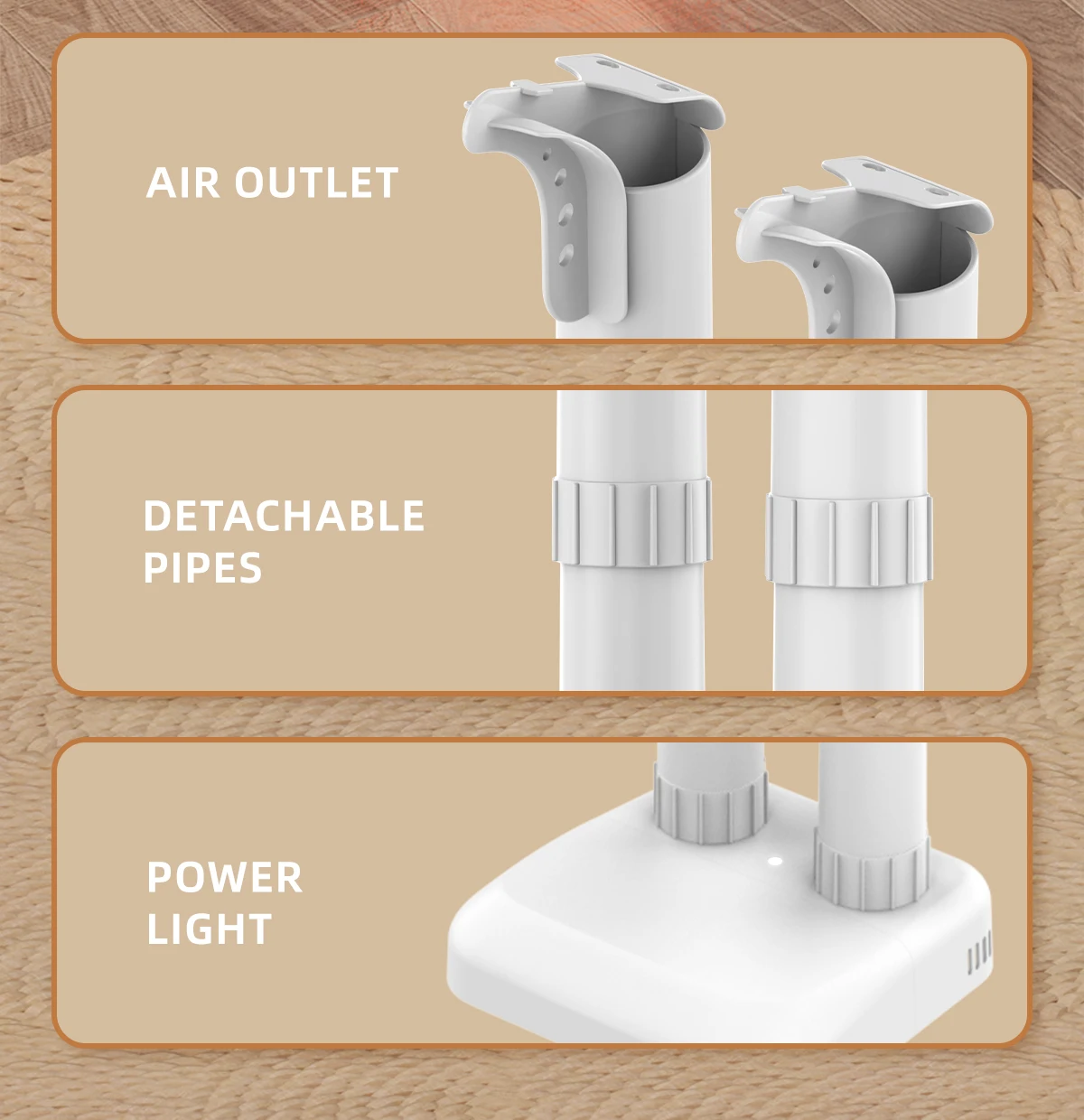 JNUO portable electric shoe deordorizer black and white boot clothes air dryer shoe dryer glove dryer & boot warmer w