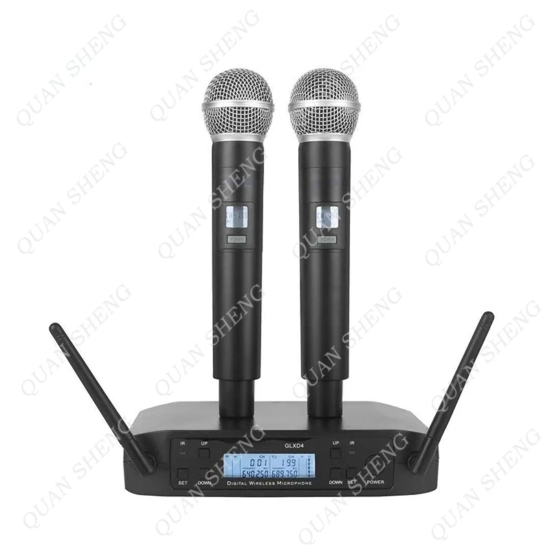 GLXD4 GLXD24 GLXD Wireless Mic FM Stage Professional Performance Microfone Mic Dual Beta58 Handheld Microphone GLXD4