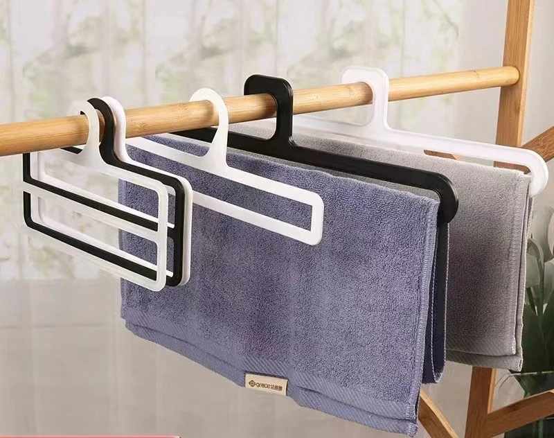 Scarf Hanger High Quality Plastic 18cm Square Double Layer Black White Towel Stand Bathroom Blanket