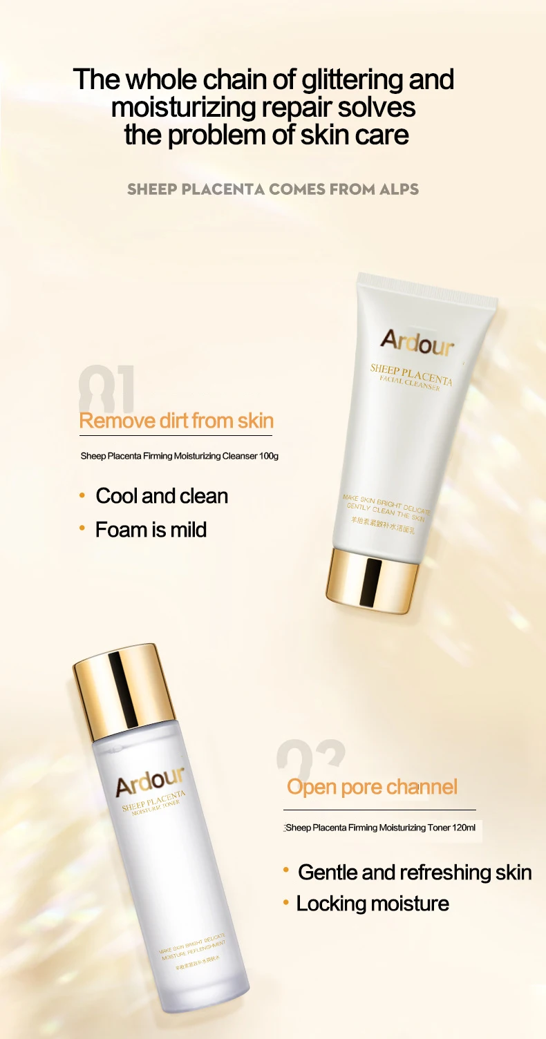 Skin Care Set Sheep Placenta nice-piece beauty skin care Hydrating Moisturizing Shrink pores  beauty Salon Set