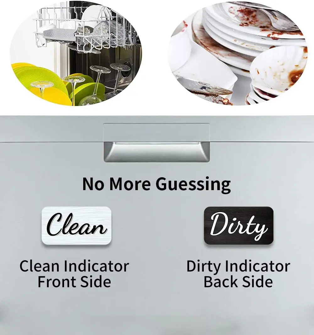 Double Sided Cute Design Manufacturer Clean Dirty Fridge Magnet For Dishwasher