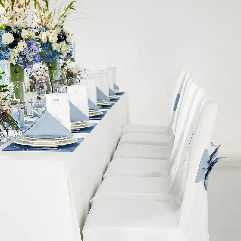 Adjustable Custom Purple Spandex Seat Wedding Chair Covers With Bow