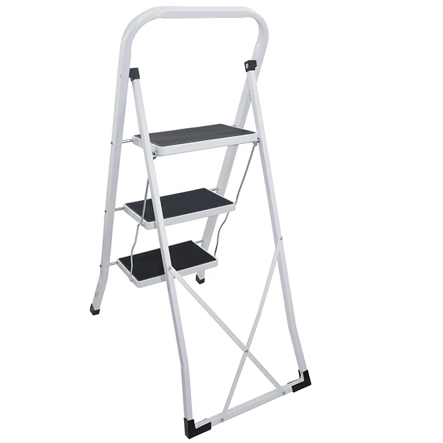 Newest design multipurpose use black 3 steps mini-stool easy to store Non-Slip step ladder