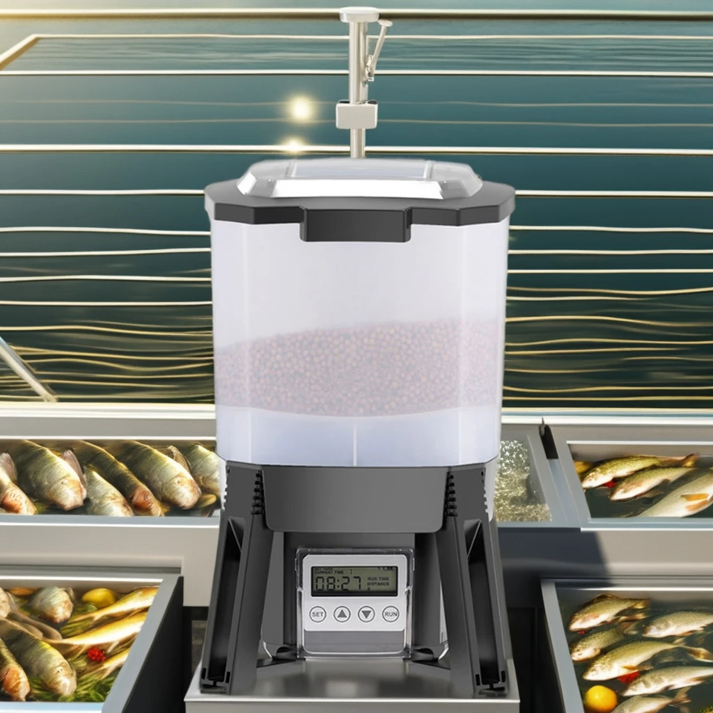 WiFi Remote Control Auto Fish Feeder Solar Automatic CFF 106 206 Aquarium Aquaculture Farm Fish Tank Pond Feeding Made Plastic