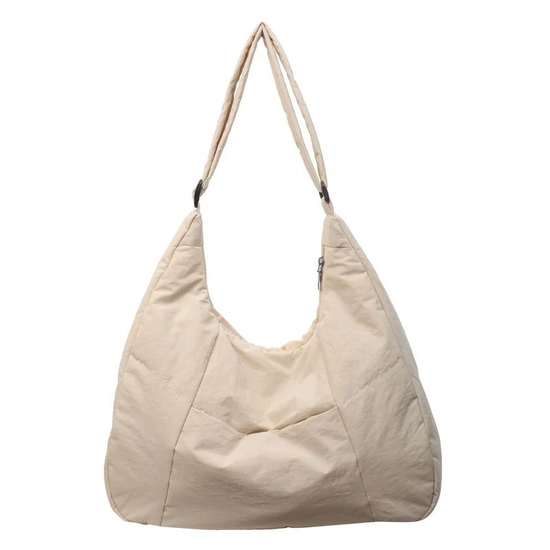 2024 new college students class work cotton-padded Tote single shoulder crossbody nylon cloth bag female