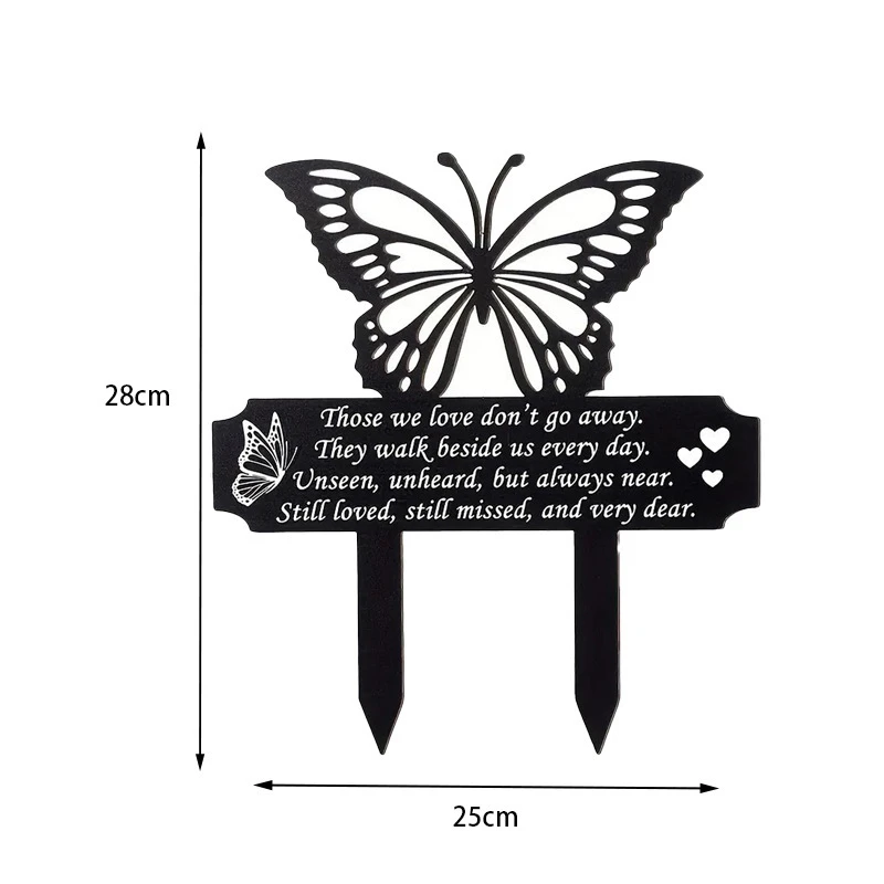 Wholesale Metal Heart Shaped Insert Memorial Grave Marker Cross Memorial Plate Stake Garden Cemetery Yard Signs