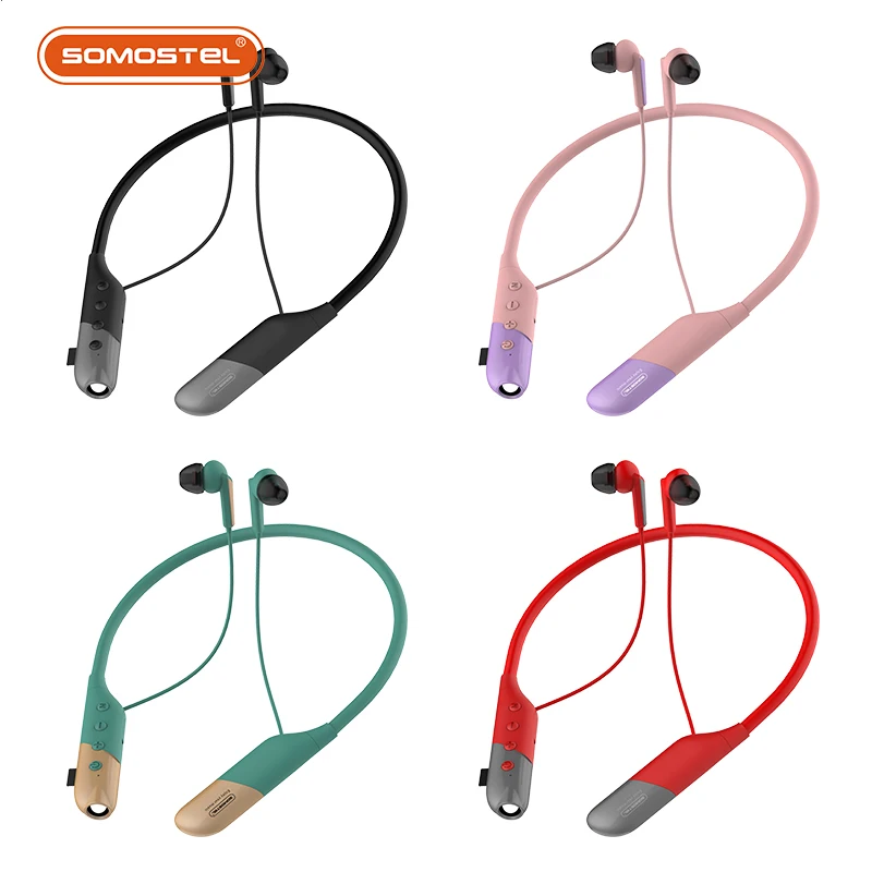 SOMOSTEL SMS-CJ20 Version: 5.1+EDR Transmission range: <=10M neck-mounted earphones Rechargeable lithium-ion battery about 400H