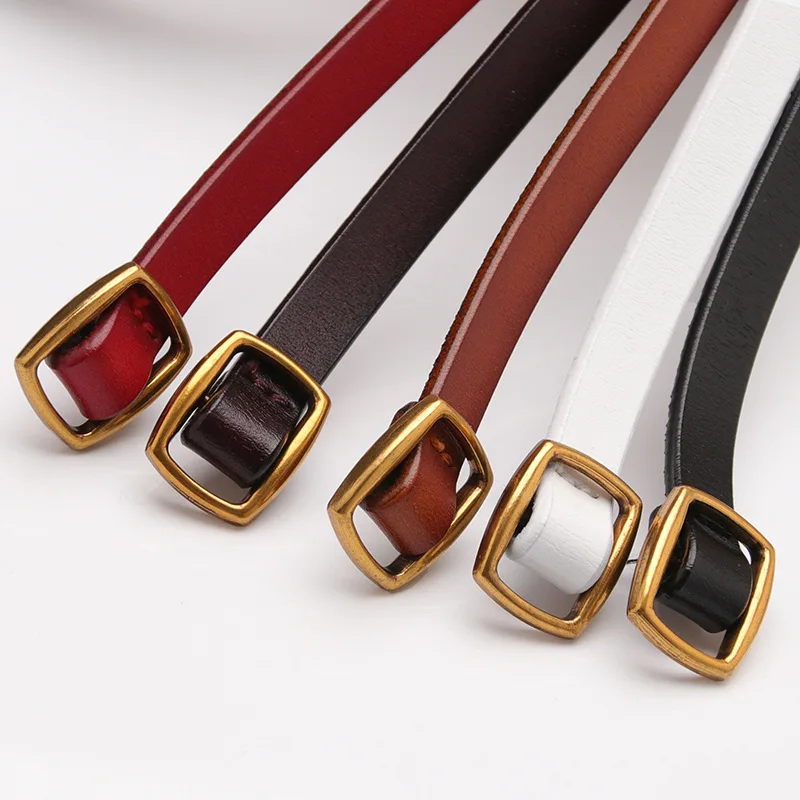 Solid Brass Pin Buckle Genuine Leather Belts Brown Black Cow Copper Color Hide Material Origin Place Model Length Width FUJ KPD