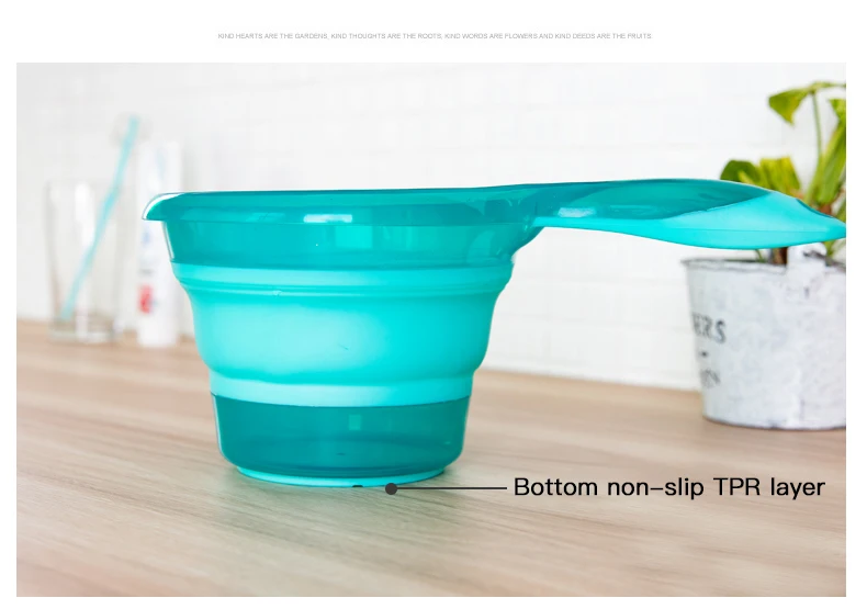 Kitchen Water Scoop Dipper Plastic Bath Spoon Ladle Collapsible Bathroom Hair Washing Water Scoop Cup Shampoo Rinse Cup
