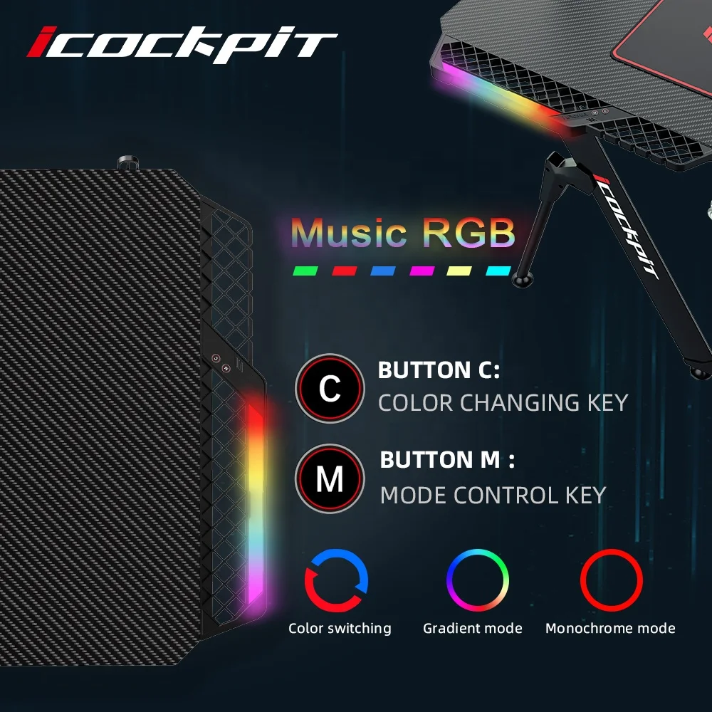 Новейший дизайн игровой стол icquiпита RGB светодиодная лампа компьютерный для ноутбука большой размер Офисный Компьютерный