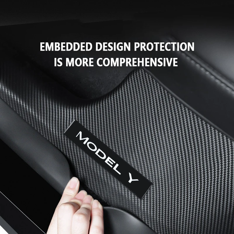 for Tesla Model Y Rear Slit-Bar Anti-Kick Door Mat with Dirt Resistance Accessory Car Protection