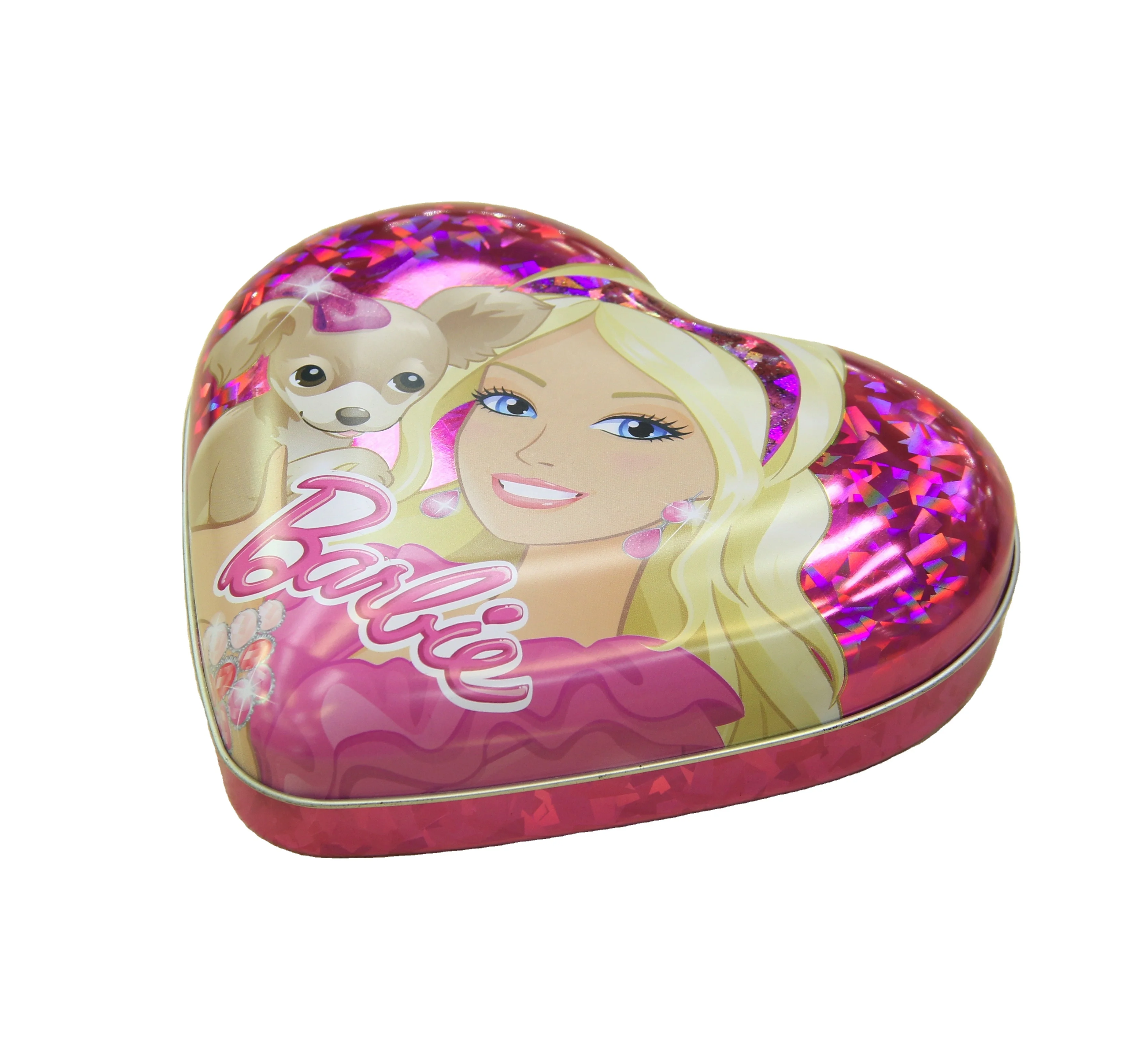 wholesale custom logo Pink Heart shape boite Metal Cookie Candy sweet Chocolate gift box tin package jar packaging Boxes