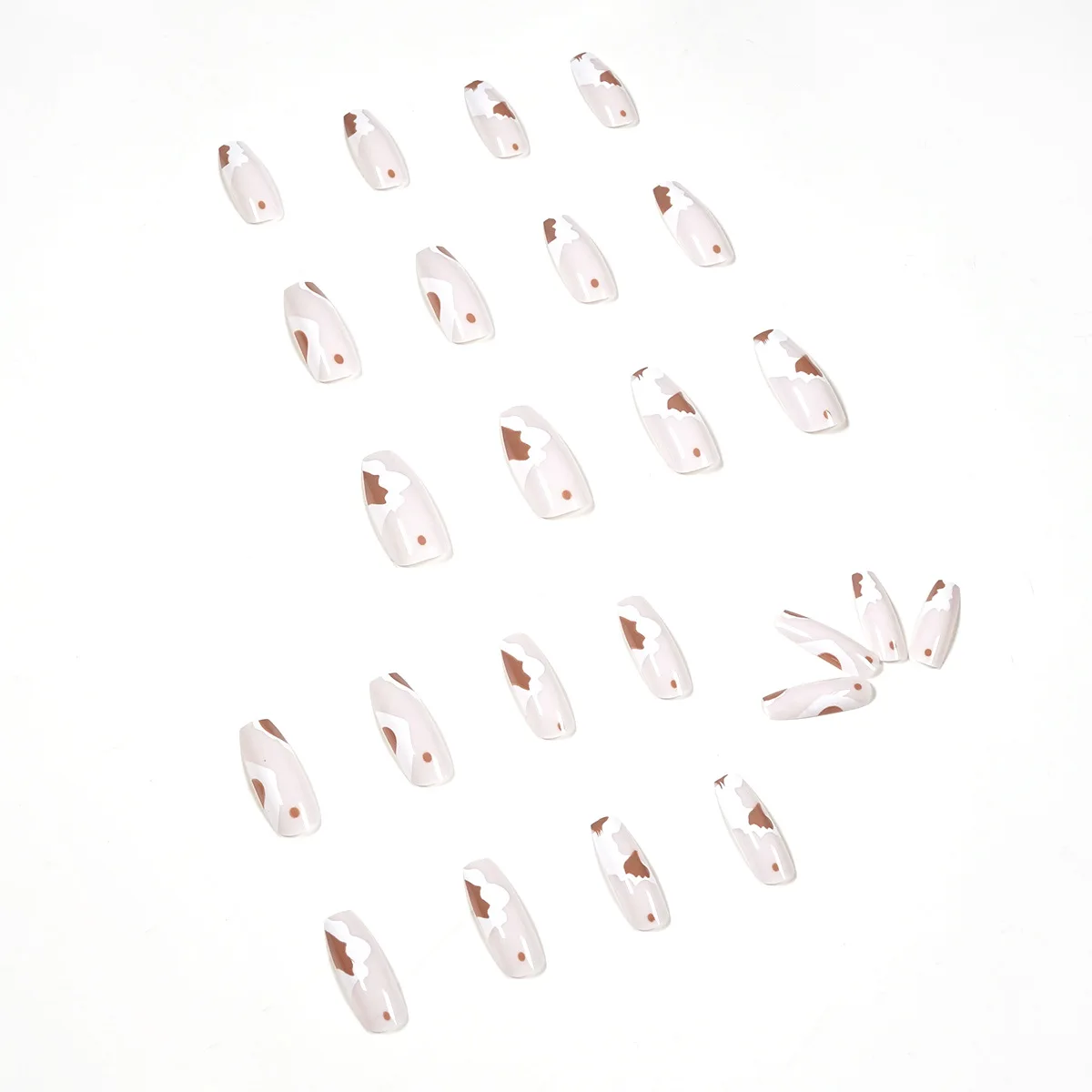 Multiple Styles False Nails Coloured Press On Nail Cow Milk Type Wholesale Fake Nails