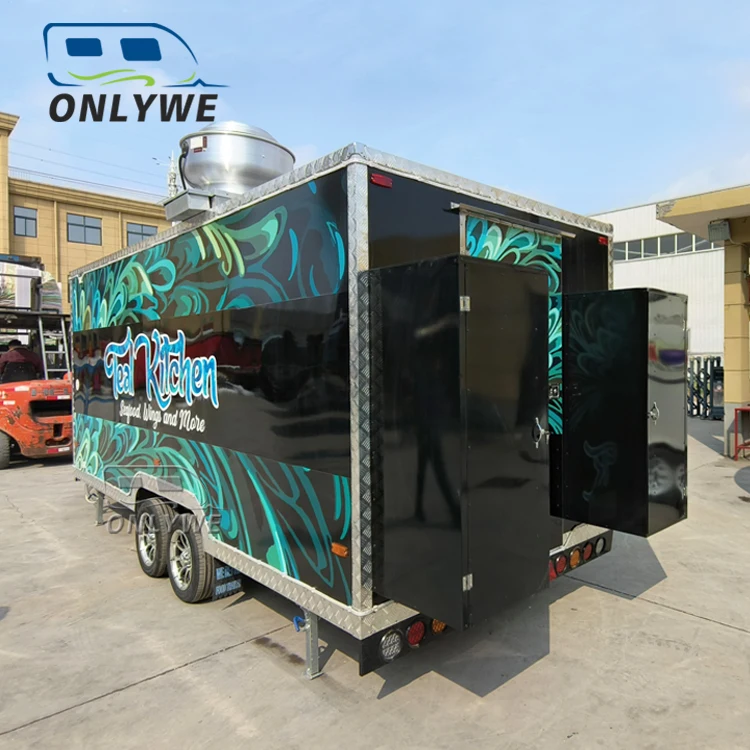 Commercial 16 FT Square Mobile Food Truck Trailer Fully Equipped Australia Standard Certificate Concession Trailer For Sale