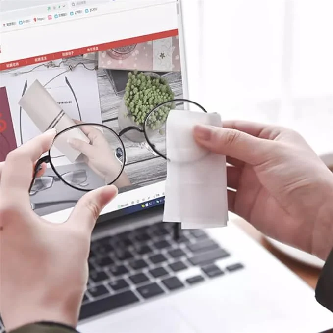 Quick Dry  Organic Anti Fog Single Wet Wipes Glasses Camera Phone Keyboard Cleaner Lens Wipes