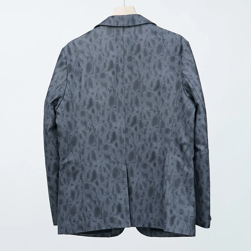 NAFA OEM Mens Stylish Printed Real Cow Leather Blazer with Hight Quality Customize Size Logo