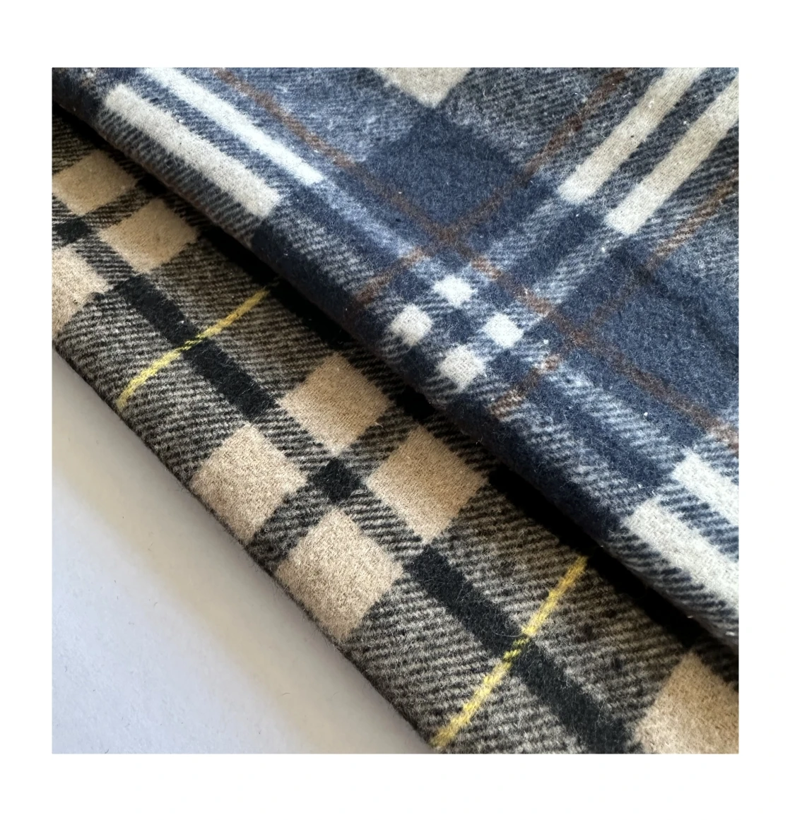 7s 250-280gsm heavy weight woven brushed tartan plaid yarn dyed flannel fabric for winter garment