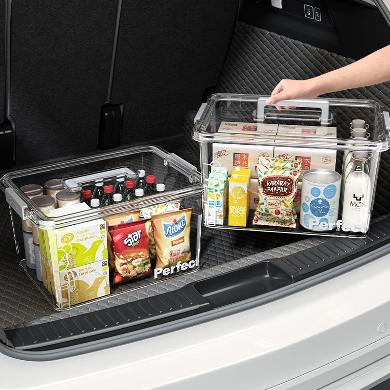 Household Portable Transparent Storage Boxes Thick PP Clothes Toys Snacks Books Organizer Plastic Storage Containers with Lids