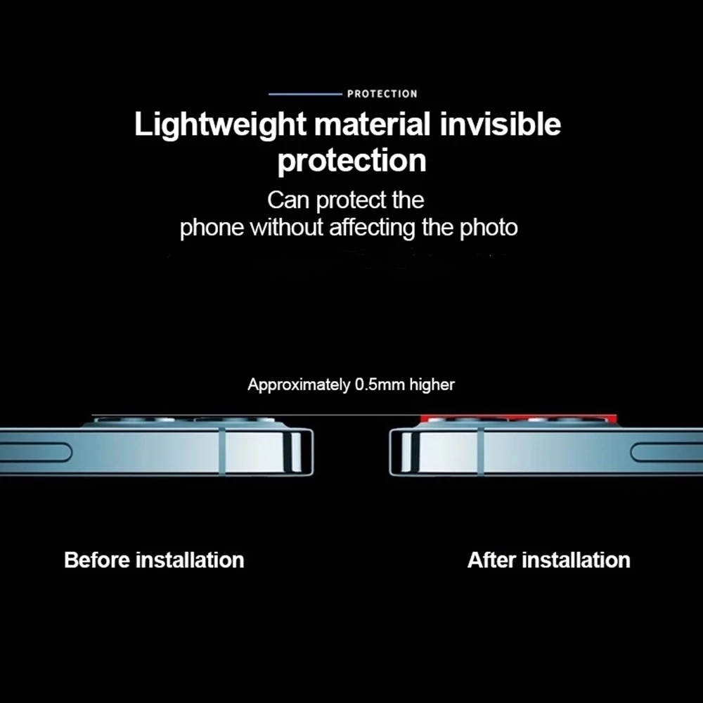 For iPhone 13 Metal Camera Lens Cover For iPhone 13 Pro 12 11 Pro Max Mini Case Back Aluminum metal camera lens protector