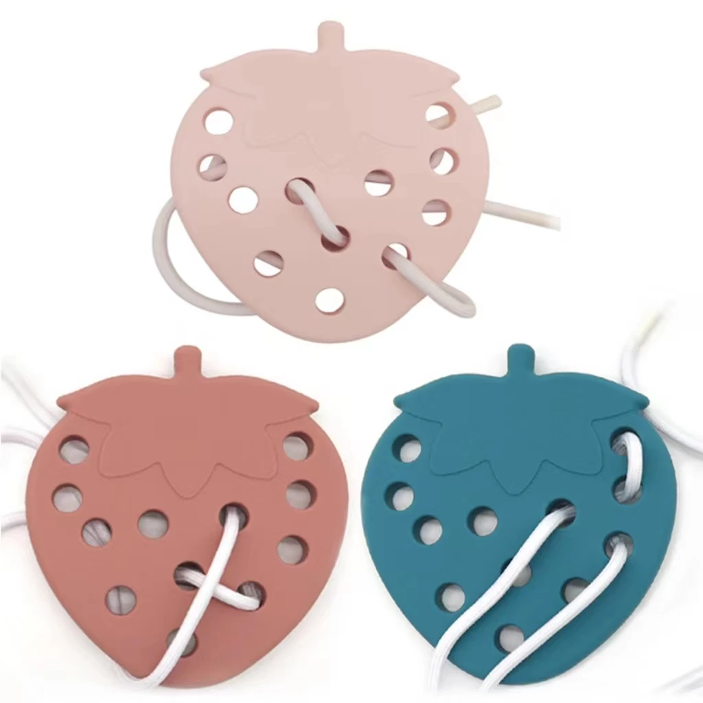 Baby Silicone Toys Montessori Early Education Multifunctional Fruit Threading Board Toy