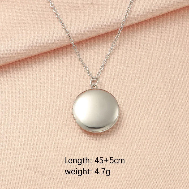 Trendy Classic Custom Stainless Steel DIY Round Picture Frame Photo Locket Pendant Necklace for Men Women Jewelry