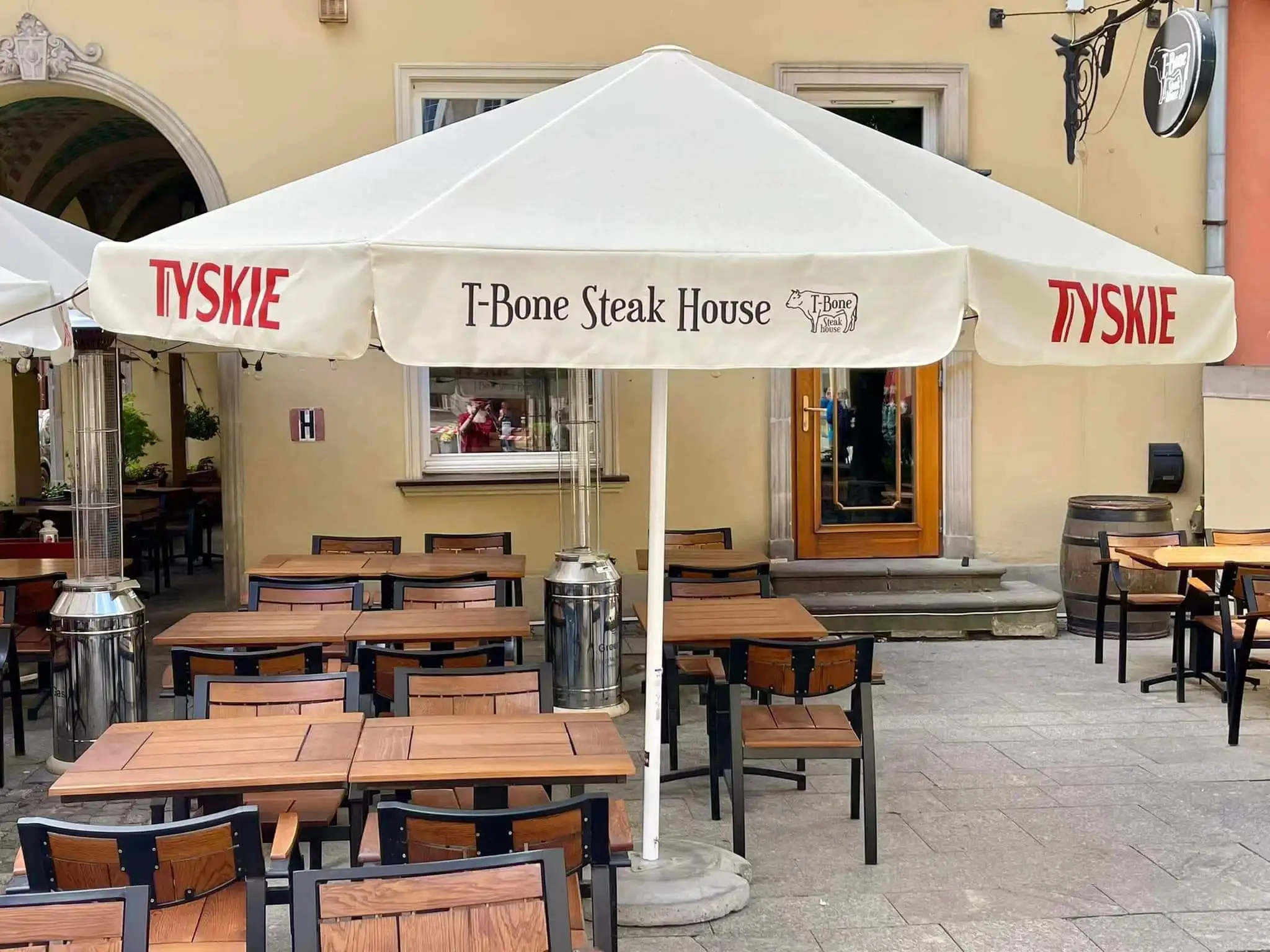 4 meters  round outdoor  TYSKIE beer brand  patio umbrella