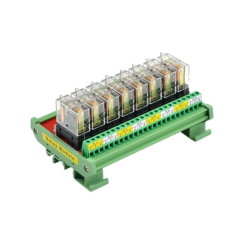 6 Channels Relay Module G2r-1-e 16a Dc 12V 24V positive control and negative control Omron Relay Module for hydraulic valve