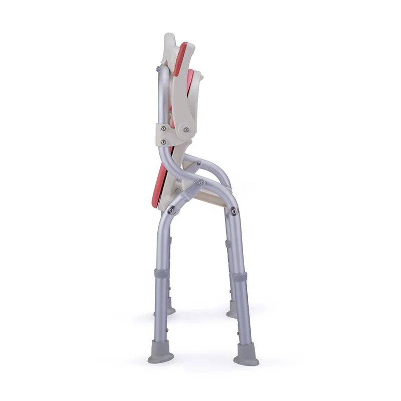 
Hot Selling Adjustable Foldable Bathroom Chair Elderly Shower Seat With Padded Cushion 