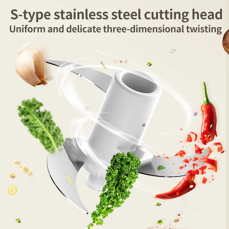 Hot Sale USB Charging Food Onion Choppers Slicer Fruit Kitchen Gadgets Garlic Crusher Electric Vegetable Chopper Plastic Oem 45